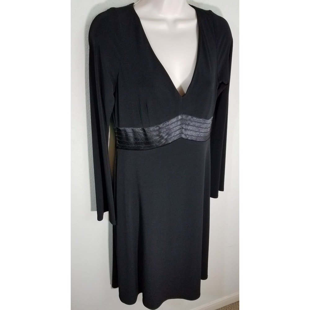 Womens Jane Street V Neck Empire Waist Black Dress Fully Lined Size 6 NWT